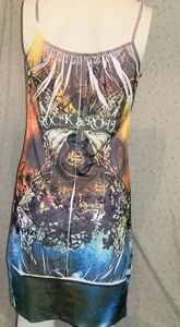 Espresso Spaghetti Strap Rock & Roll Dress NWOT Size M